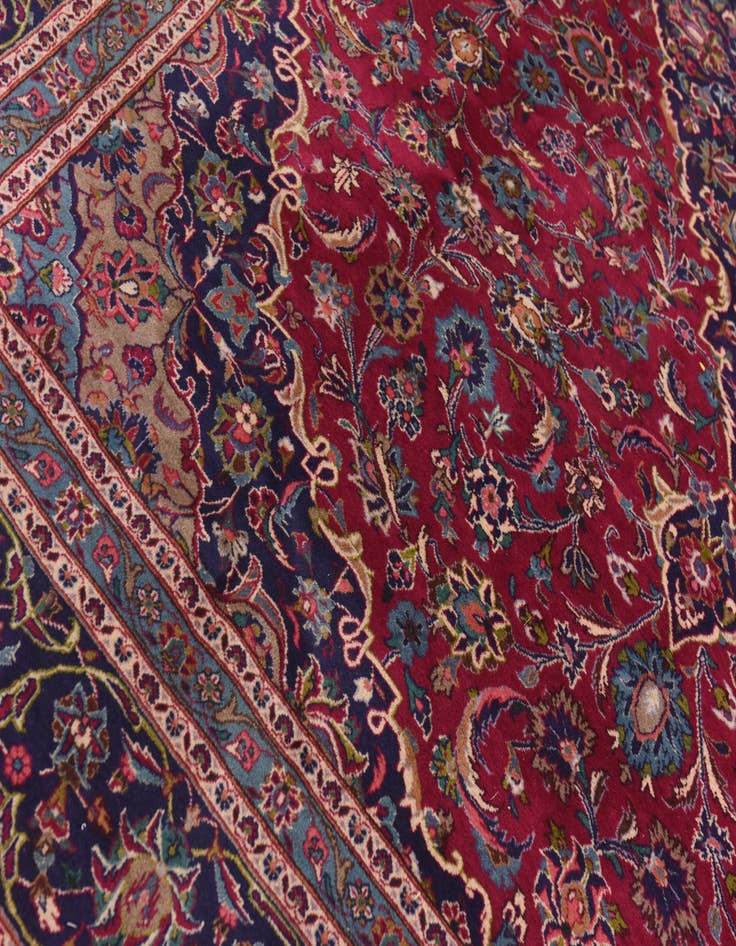 Detail image of  10' 2 x 13' 3  Hand Knotted Mashad Persian Wool Rug
