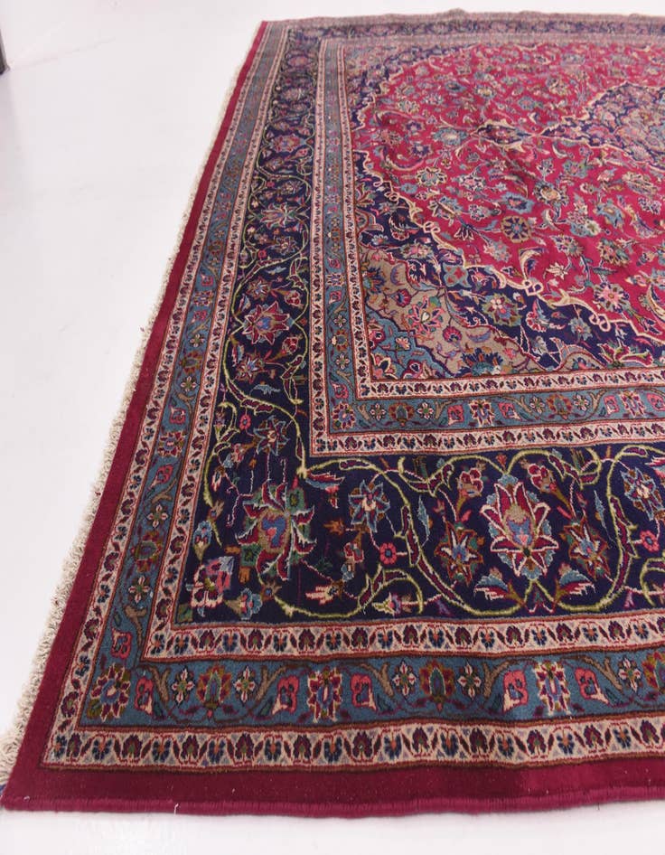 Detail image of  10' 2 x 13' 3  Hand Knotted Mashad Persian Wool Rug