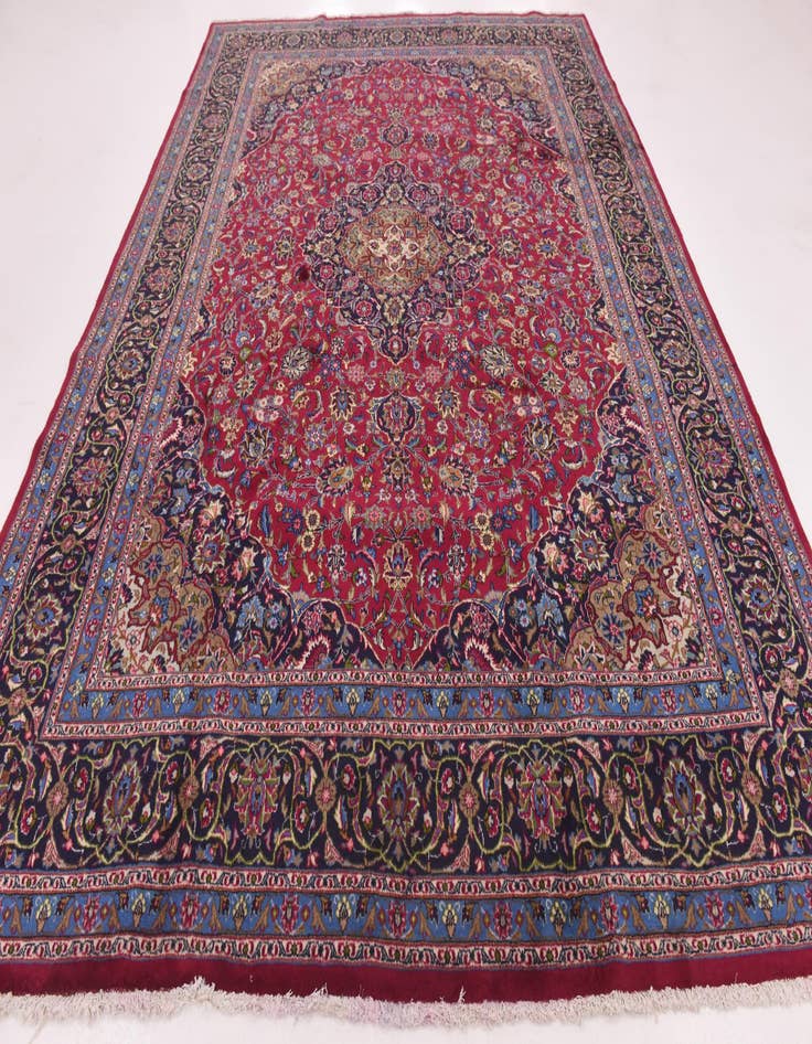 Detail image of 9' 8 x 13' 4 Hand Knotted Mashad Persian Wool Rug