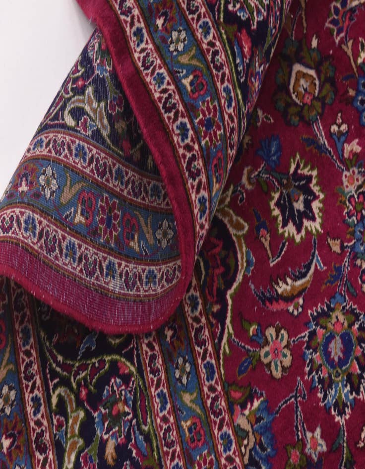 Detail image of  9' 9 x 13'  Hand Knotted Mashad Persian Wool Rug