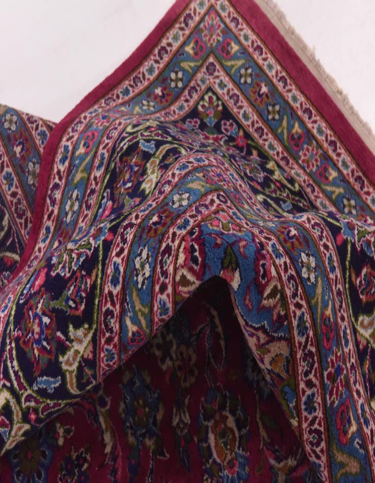 Detail image of  9' 9 x 13'  Hand Knotted Mashad Persian Wool Rug