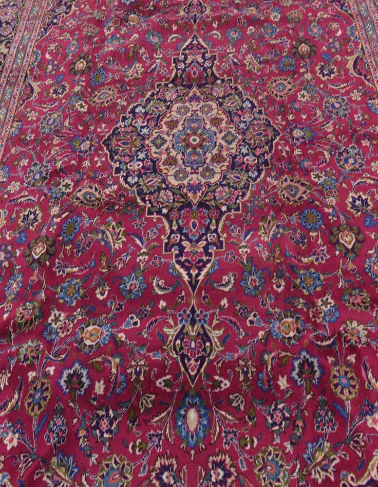 Detail image of  9' 9 x 13'  Hand Knotted Mashad Persian Wool Rug