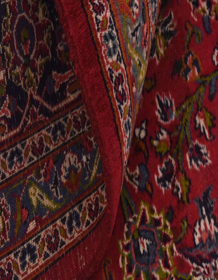 Detail image of  9' 6 x 12' 8  Hand Knotted Mashad Persian Wool Rug