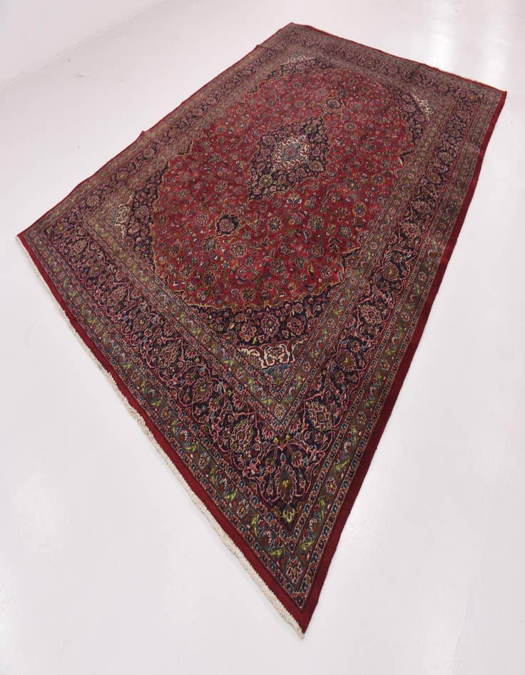 Detail image of  9' 6 x 12' 8  Hand Knotted Mashad Persian Wool Rug