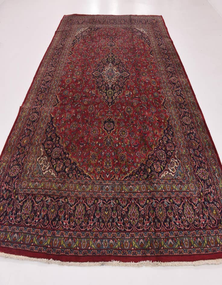 Detail image of  9' 6 x 12' 8  Hand Knotted Mashad Persian Wool Rug