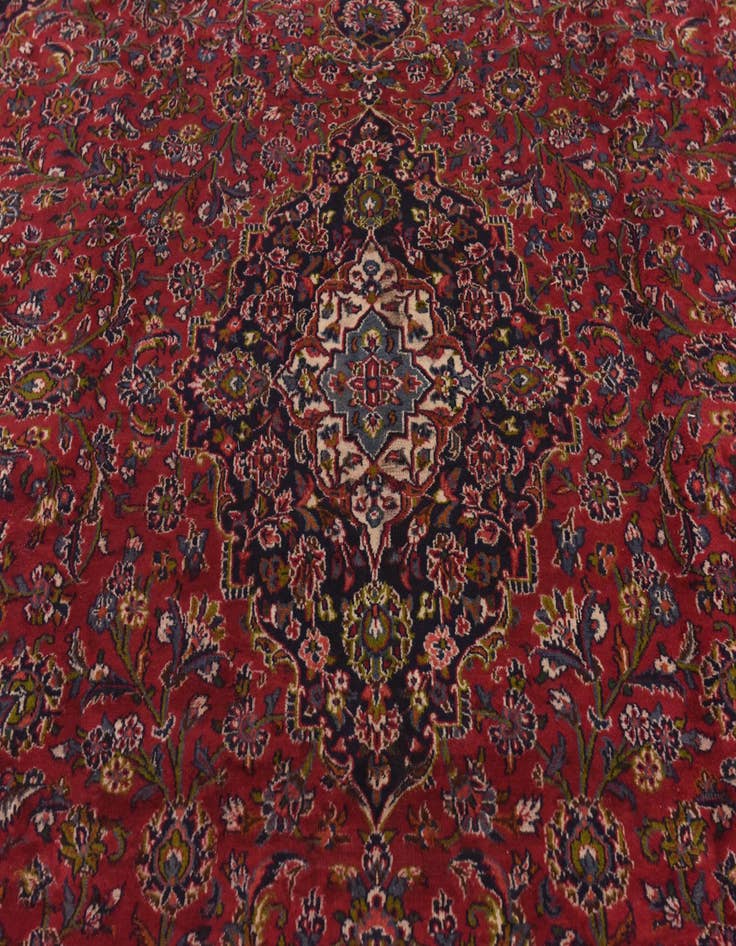 Detail image of  9' 6 x 12' 8  Hand Knotted Mashad Persian Wool Rug