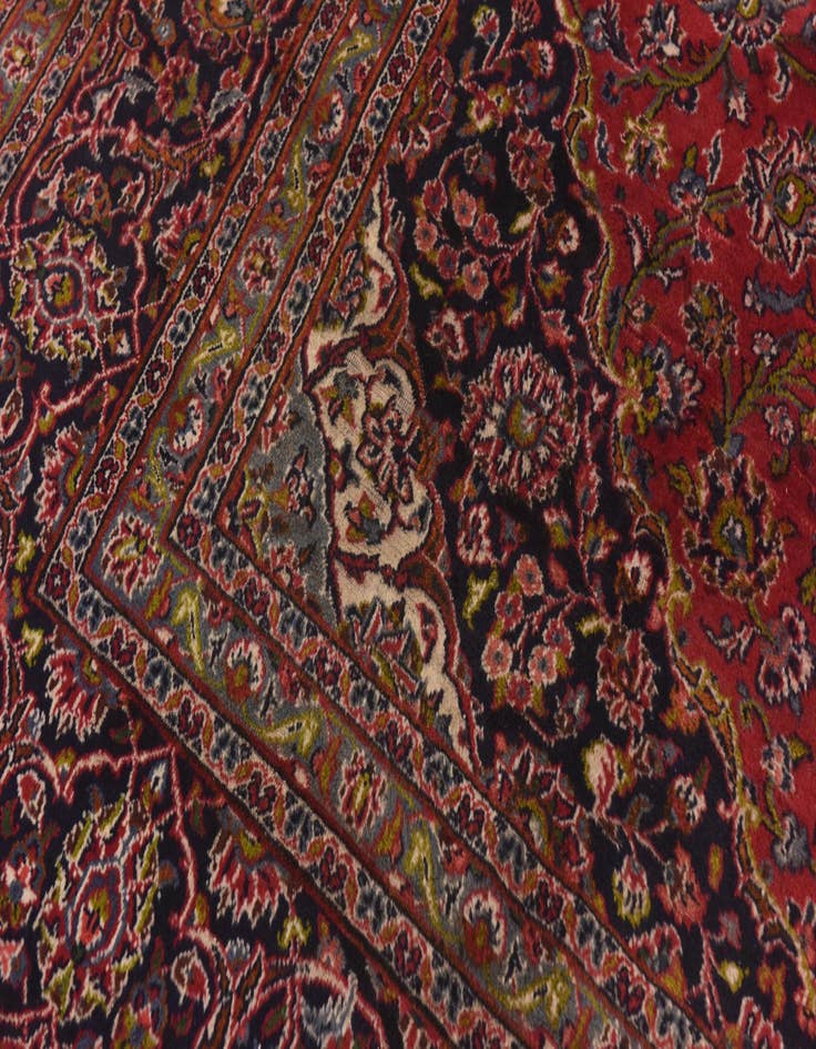 Detail image of  9' 6 x 12' 8  Hand Knotted Mashad Persian Wool Rug