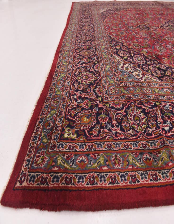 Detail image of  9' 6 x 12' 8  Hand Knotted Mashad Persian Wool Rug