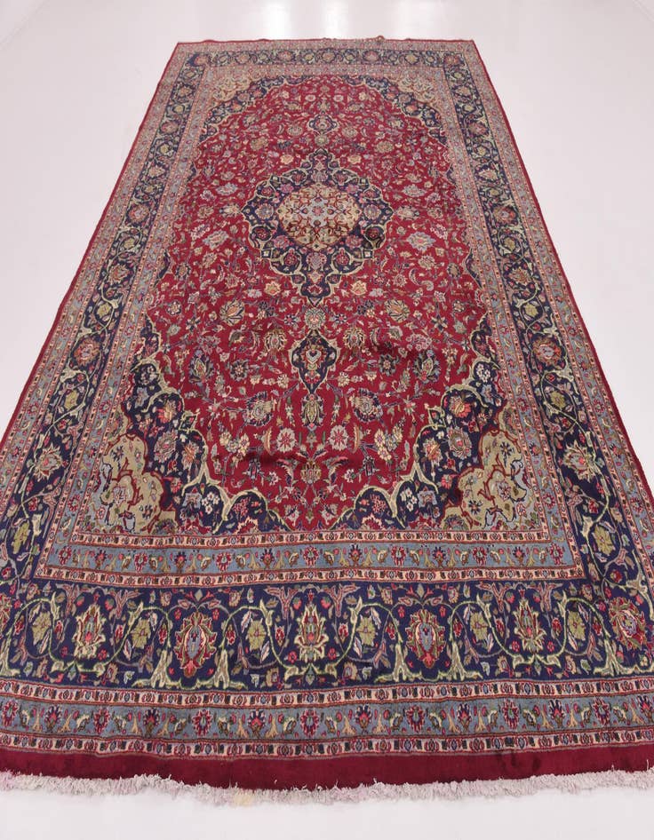 Detail image of  9' 10 x 12' 3  Hand Knotted Mashad Persian Wool Rug