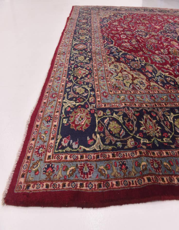 Detail image of  9' 10 x 12' 3  Hand Knotted Mashad Persian Wool Rug