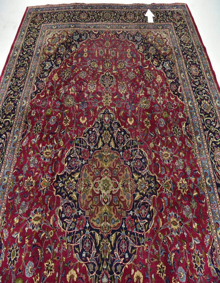 Detail image of  9' 10 x 12' 10  Hand Knotted Mashad Persian Wool Rug