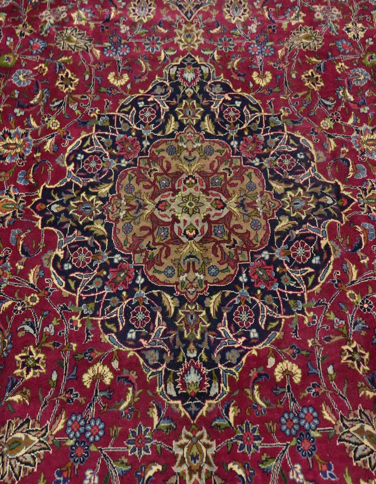 Detail image of  9' 10 x 12' 10  Hand Knotted Mashad Persian Wool Rug
