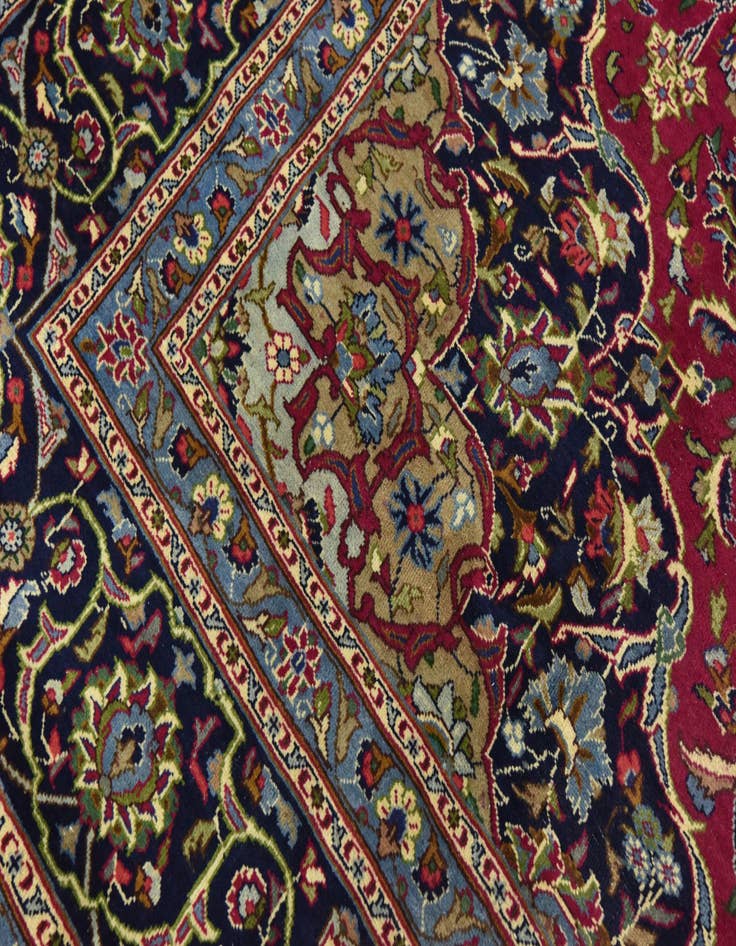 Detail image of  9' 10 x 12' 10  Hand Knotted Mashad Persian Wool Rug