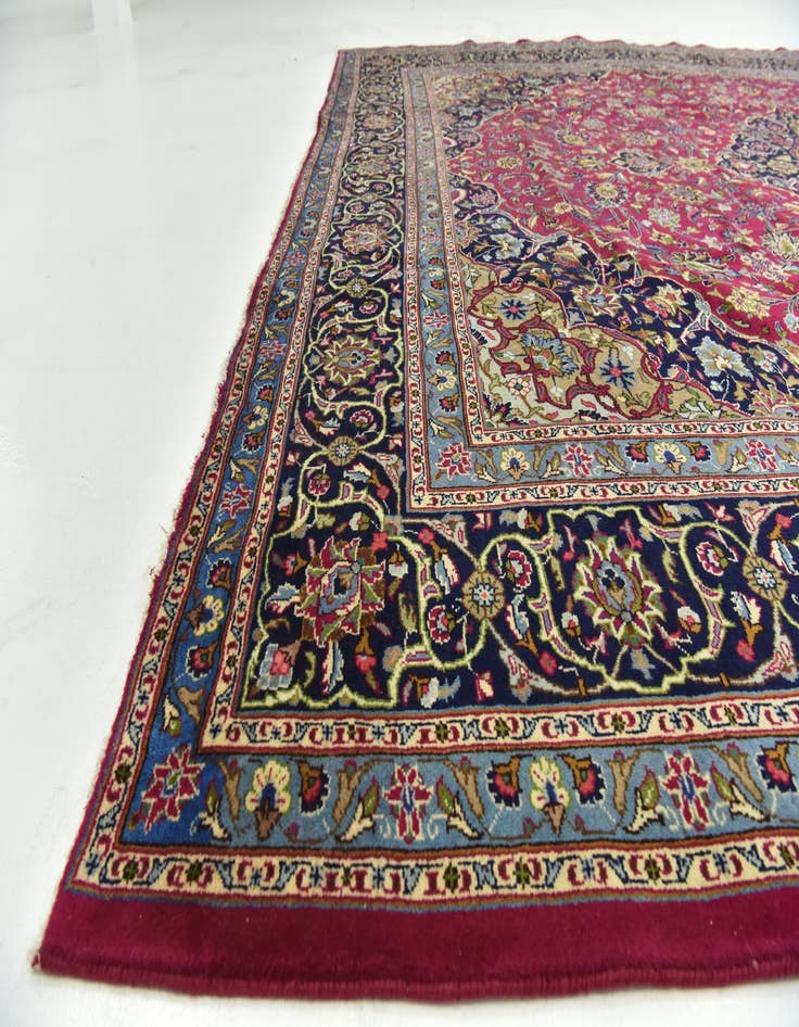 Detail image of  9' 10 x 12' 10  Hand Knotted Mashad Persian Wool Rug