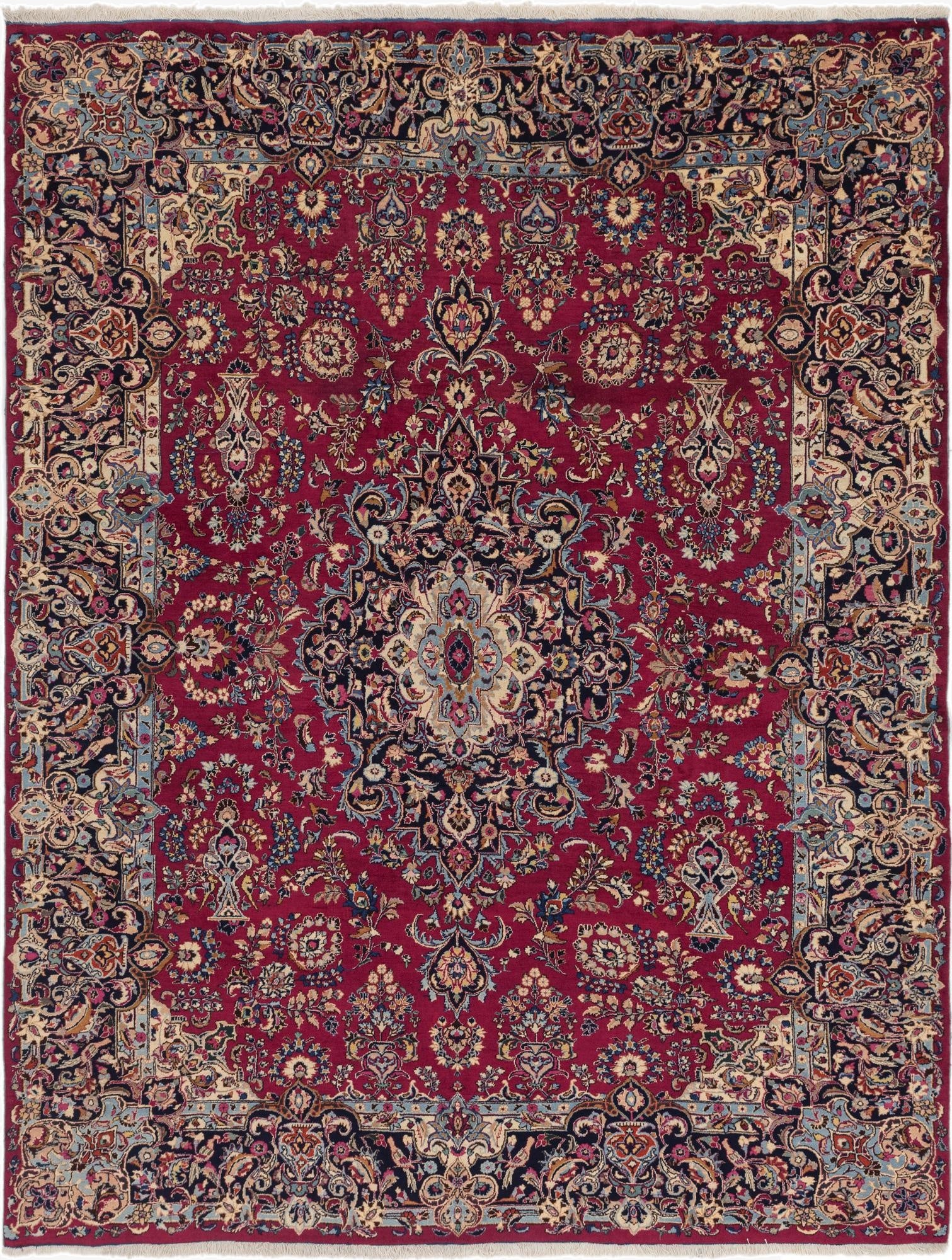  9' 10 x 12' 7  Hand Knotted Mashad Persian Wool Rug