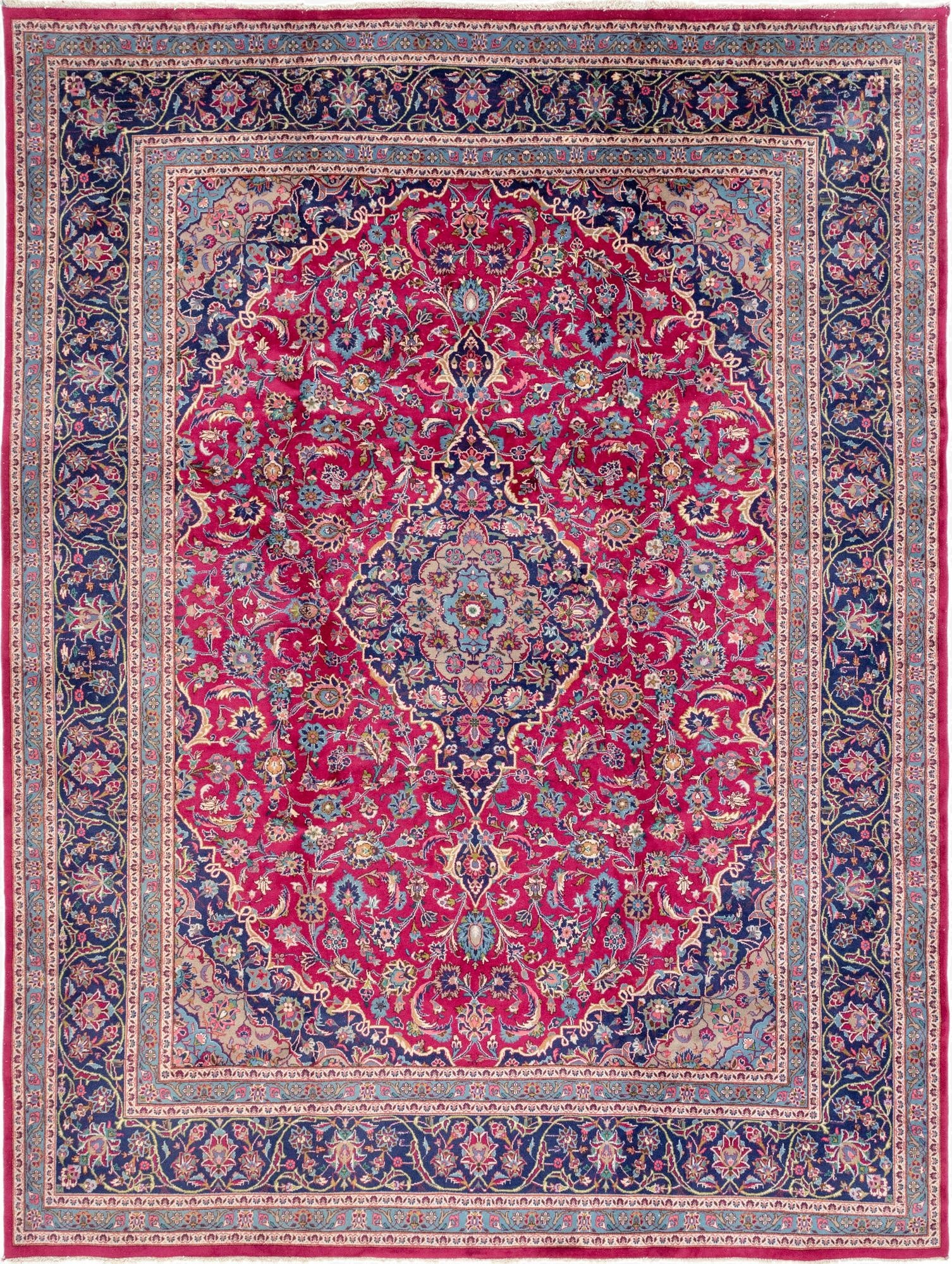  10' 2 x 13' 3  Hand Knotted Mashad Persian Wool Rug