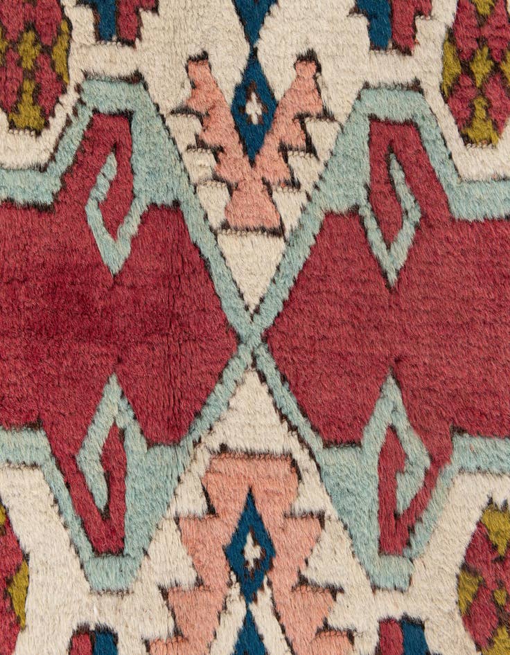 Detail image of  4' 5 x 6' 3  Hand Knotted Moroccan Wool Rug