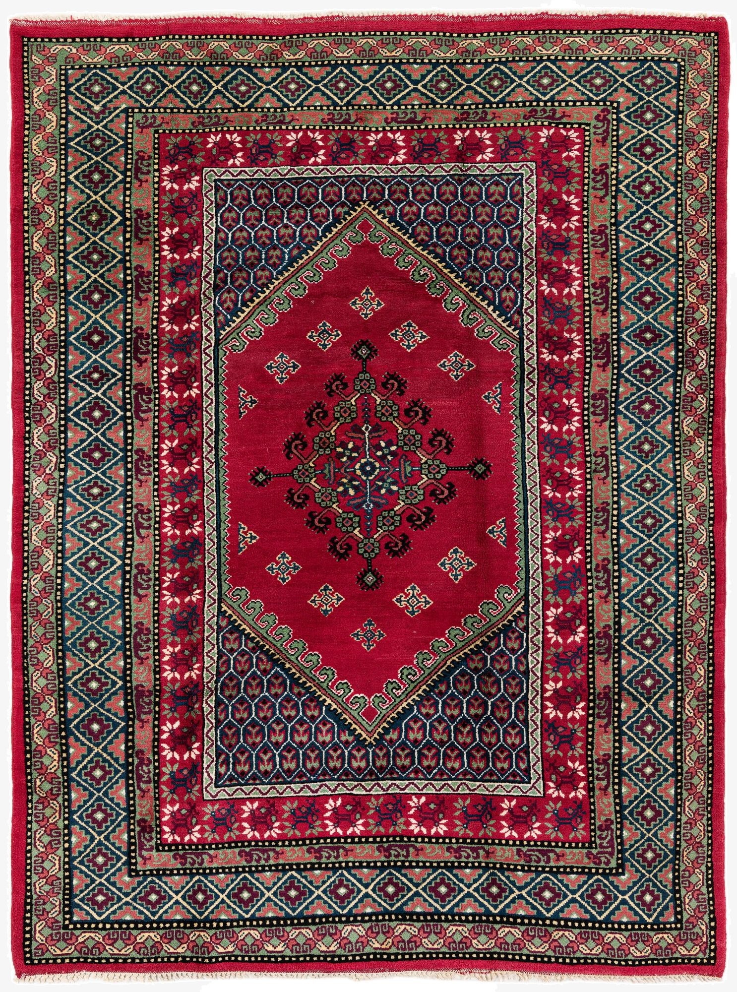  6' 11 x 9' 4  Hand Knotted Moroccan Wool Rug