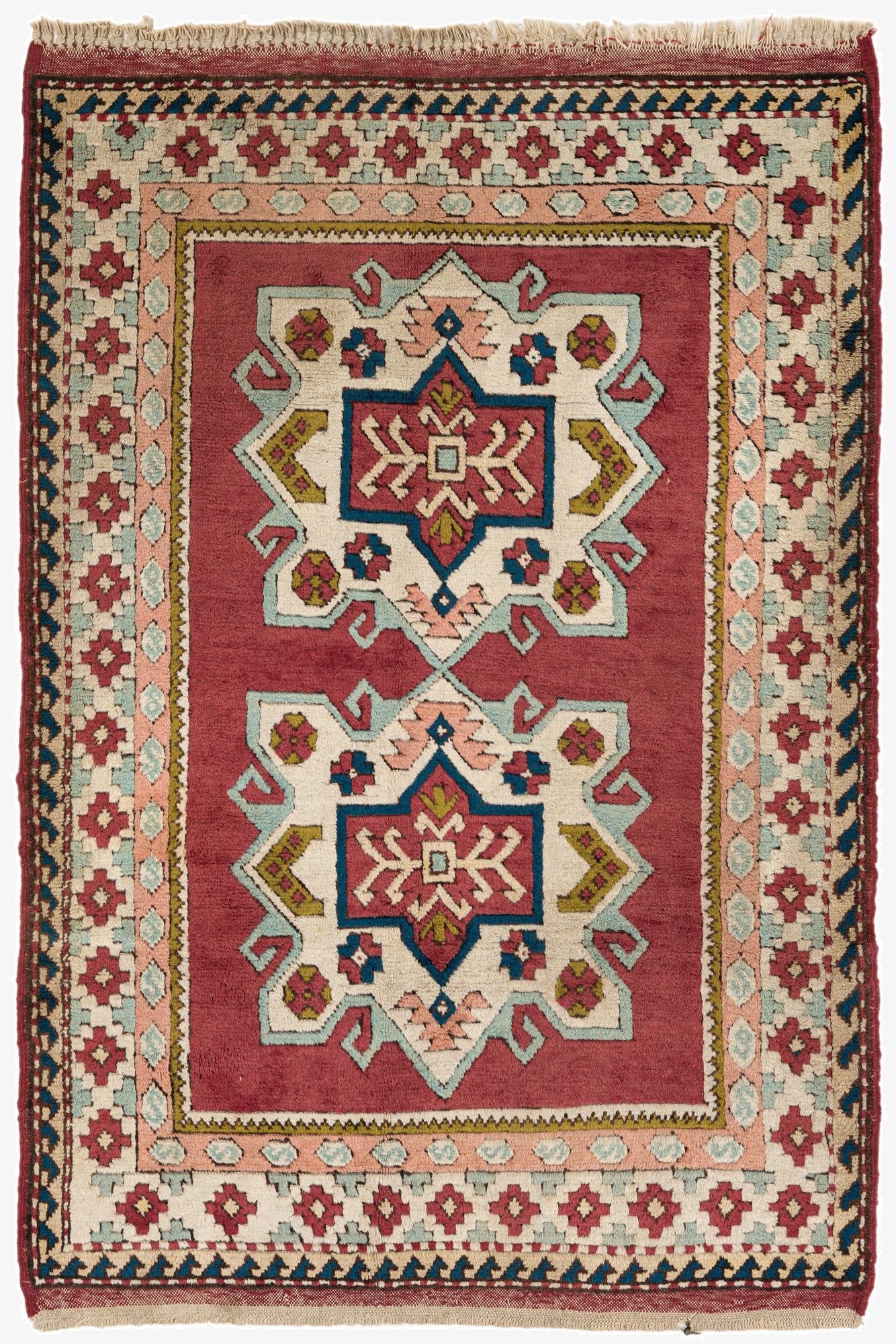  4' 5 x 6' 3  Hand Knotted Moroccan Wool Rug