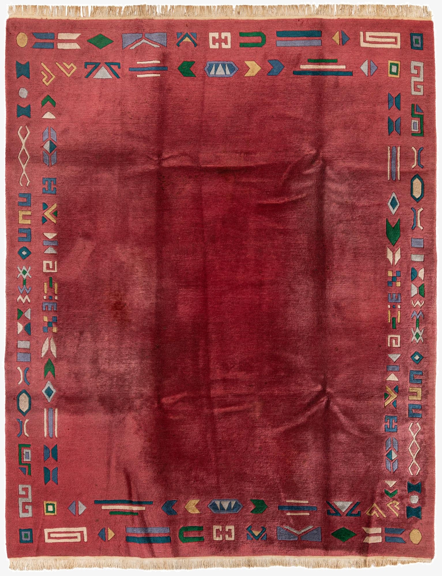  7' 3 x 9' 2  Hand Knotted Nepal Wool Rug