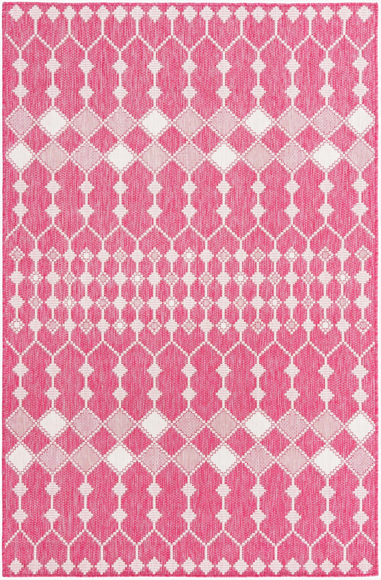 Primary image  5' 3 x 8'  Washable Lattice Indoor / Outdoor Rug