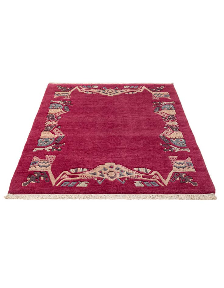 Detail image of  4' 1 x 6'  Hand Knotted Tibet Wool Rug