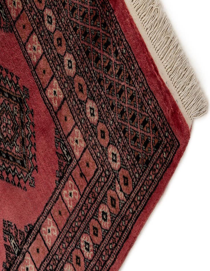 Detail image of  4' 2 x 6' 3  Hand Knotted Torkaman Persian Wool Rug