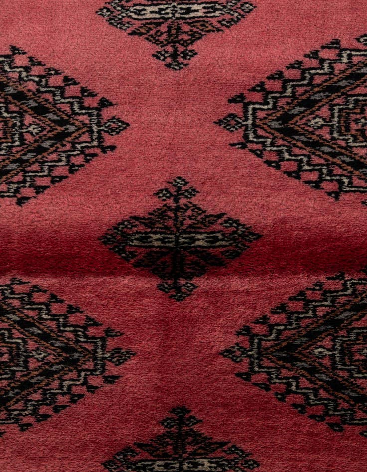 Detail image of  4' 2 x 6' 3  Hand Knotted Torkaman Persian Wool Rug