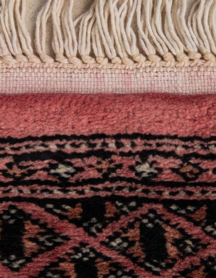 Detail image of  4' 2 x 6' 3  Hand Knotted Torkaman Persian Wool Rug