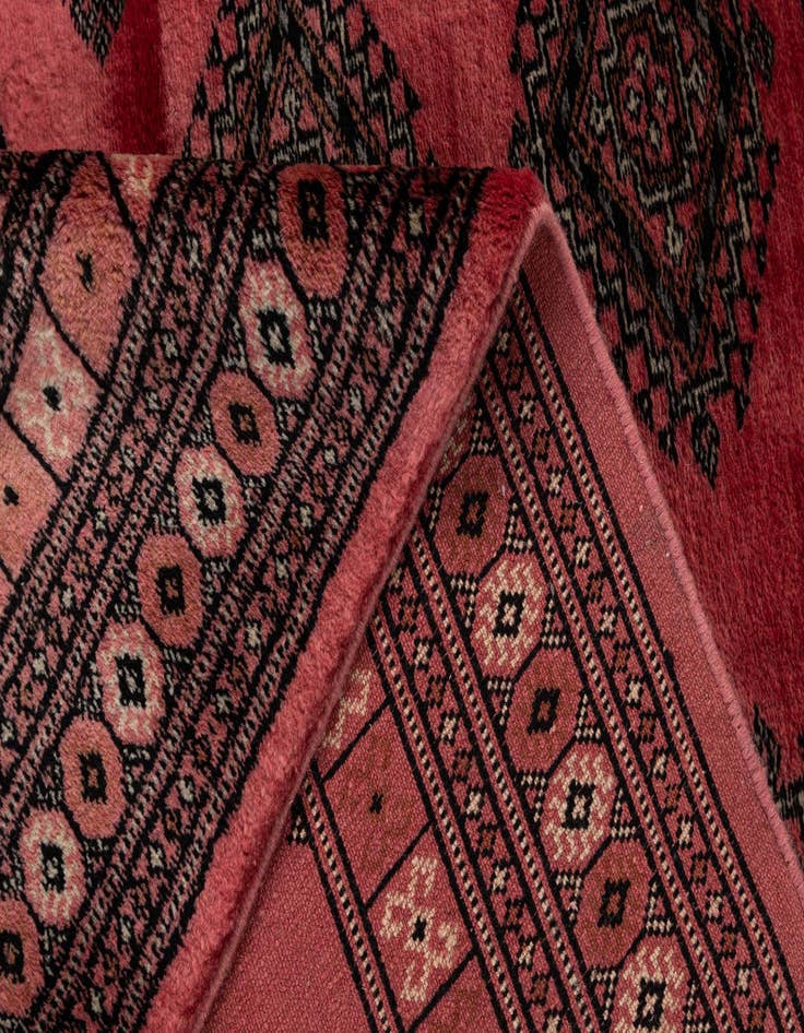 Detail image of  4' 2 x 6' 3  Hand Knotted Torkaman Persian Wool Rug