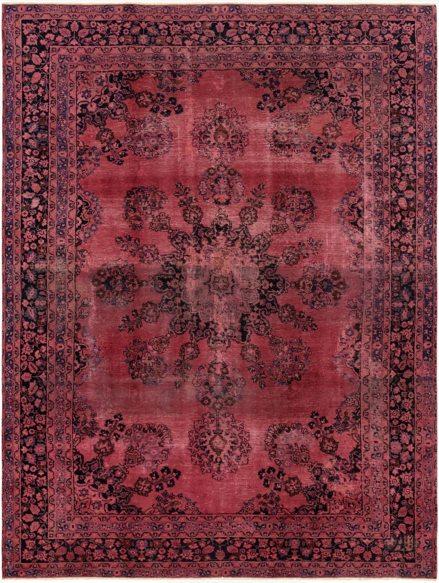  7' 9 x 10' 4  Hand Knotted Ultra Vintage Persian Wool Rug