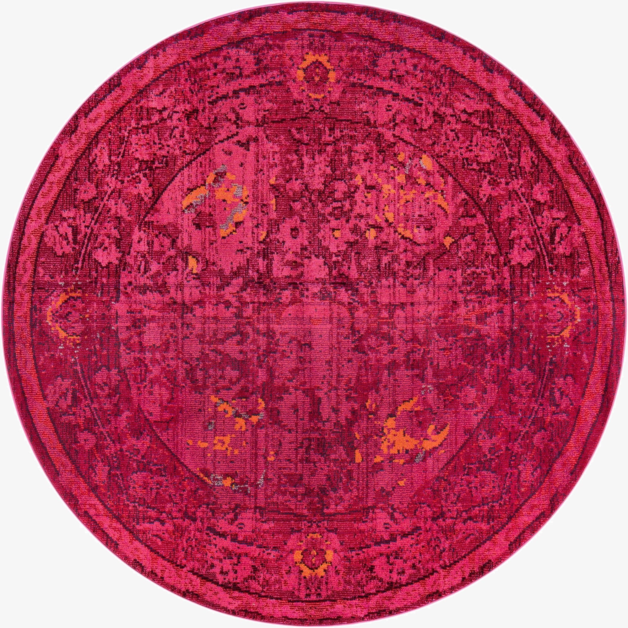  6' x 6'  Washable Fleur Round Rug