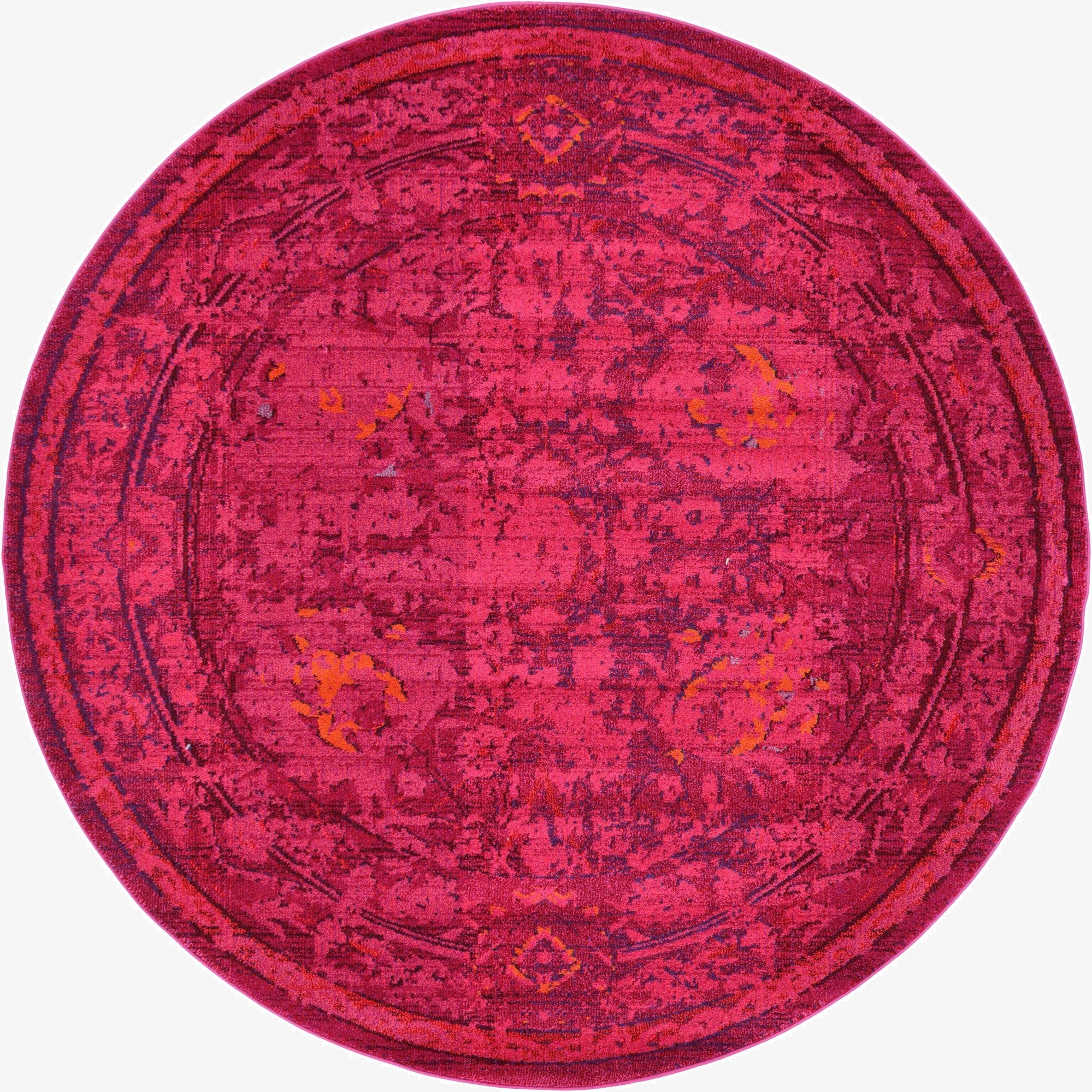  8' x 8'  Washable Fleur Round Rug