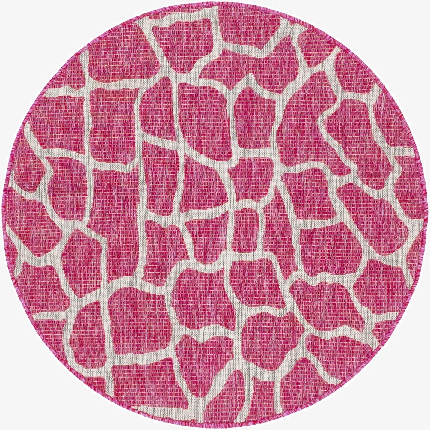  4' x 4'  Washable Safari Indoor / Outdoor Round Rug