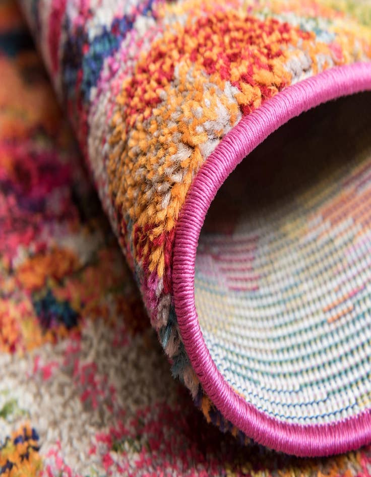 Detail image of  6' x 6'  Washable Theia Round Rug