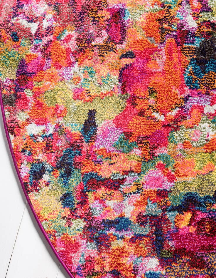 Detail image of  6' x 6'  Washable Theia Round Rug