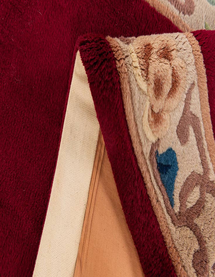 Detail image of  2' 5 x 4' 9  Hand Knotted Carved Pekin Oriental Wool Runner Rug