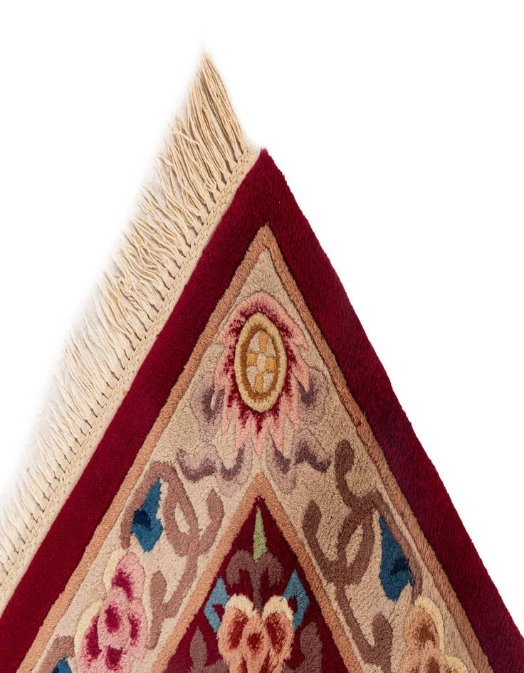 Detail image of  2' 5 x 4' 9  Hand Knotted Carved Pekin Oriental Wool Runner Rug