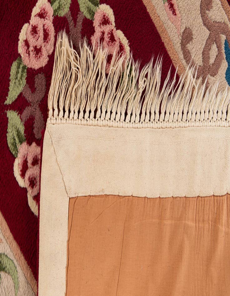 Detail image of  2' 5 x 4' 9  Hand Knotted Carved Pekin Oriental Wool Runner Rug