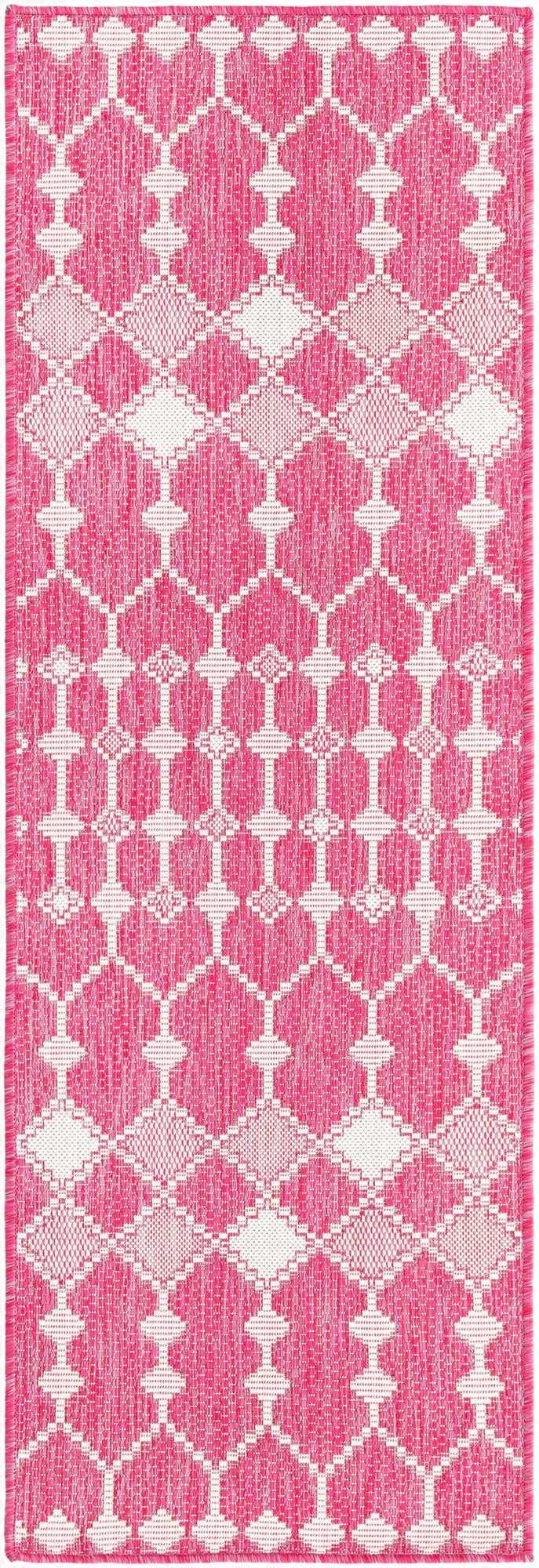  2' x 6'  Washable Lattice Indoor / Outdoor Runner Rug