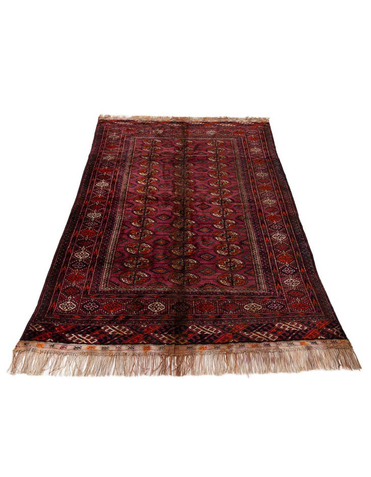 Detail image of  3' 11 x 6' 11  Hand Knotted Torkaman Oriental Wool Runner Rug