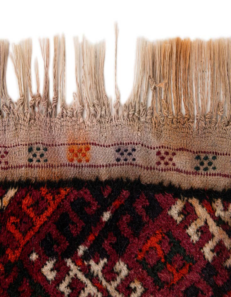 Detail image of  3' 11 x 6' 11  Hand Knotted Torkaman Oriental Wool Runner Rug