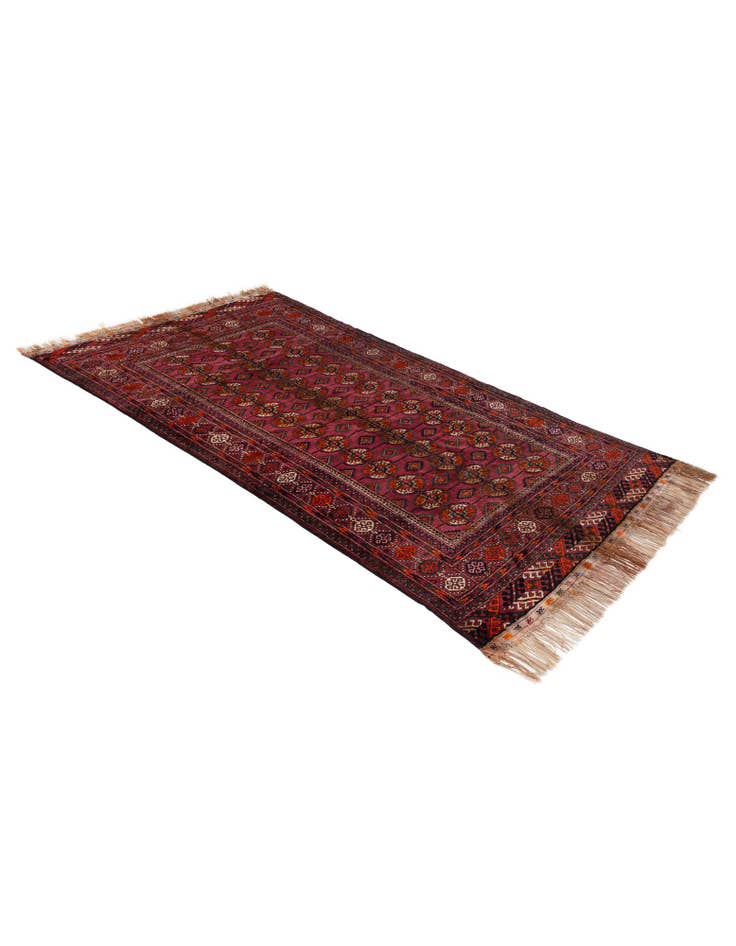 Detail image of  3' 11 x 6' 11  Hand Knotted Torkaman Oriental Wool Runner Rug