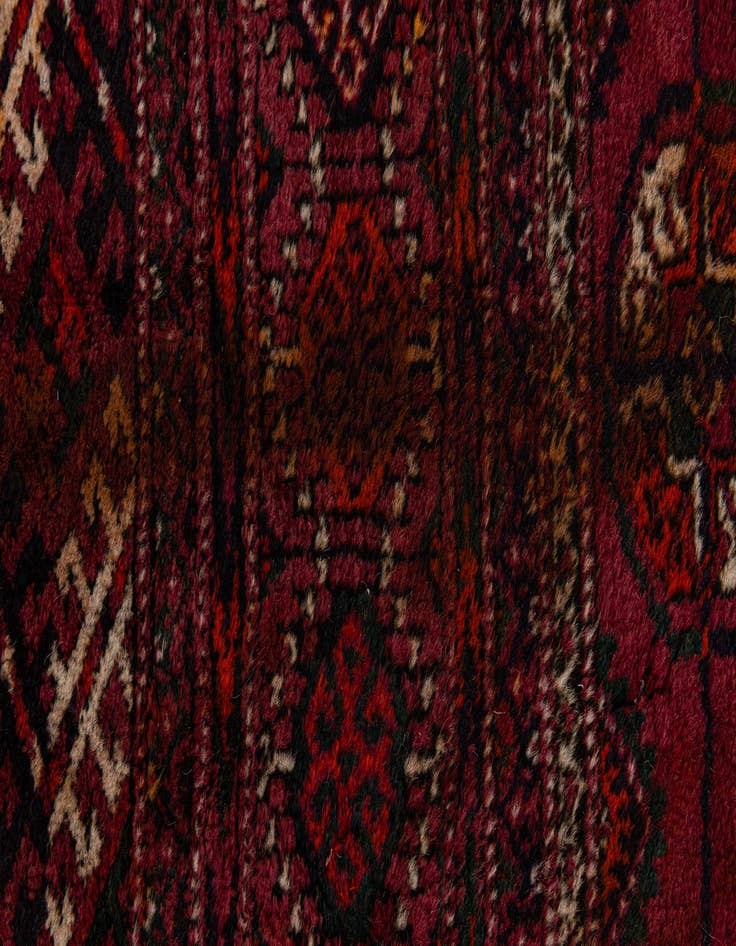Detail image of  3' 11 x 6' 11  Hand Knotted Torkaman Oriental Wool Runner Rug