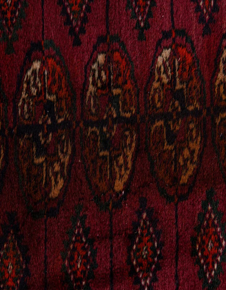 Detail image of  3' 11 x 6' 11  Hand Knotted Torkaman Oriental Wool Runner Rug
