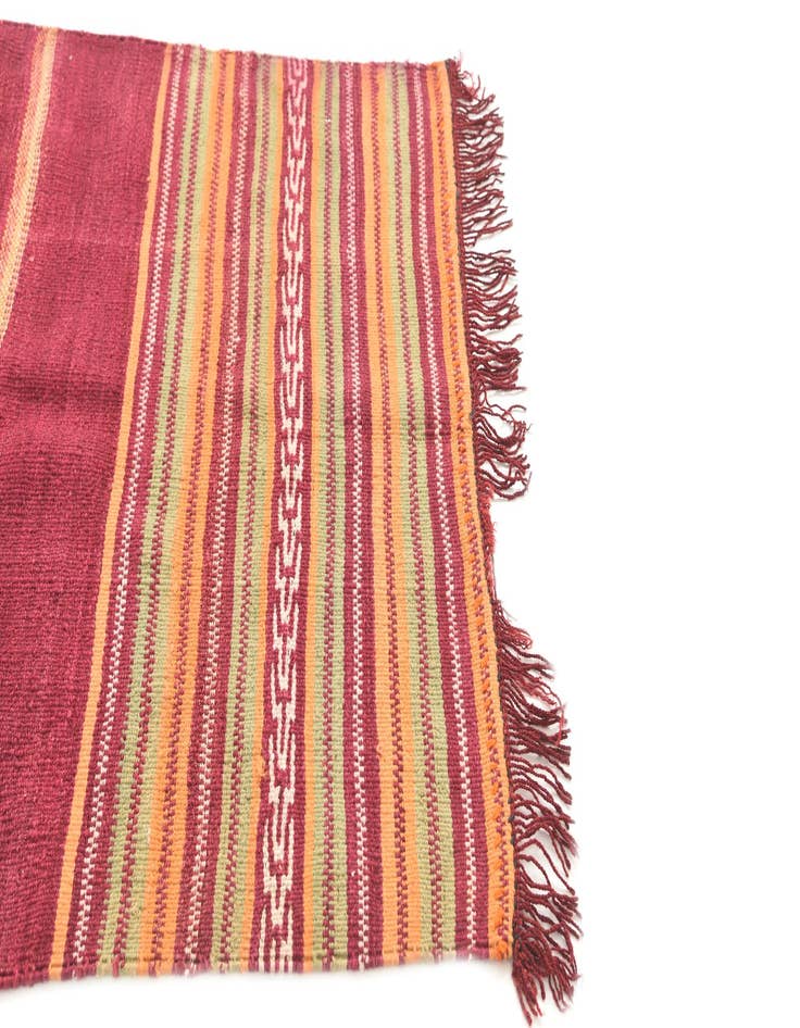 Detail image of  3' 7 x 4'  Hand Woven Kilim Afghan Wool Square Rug