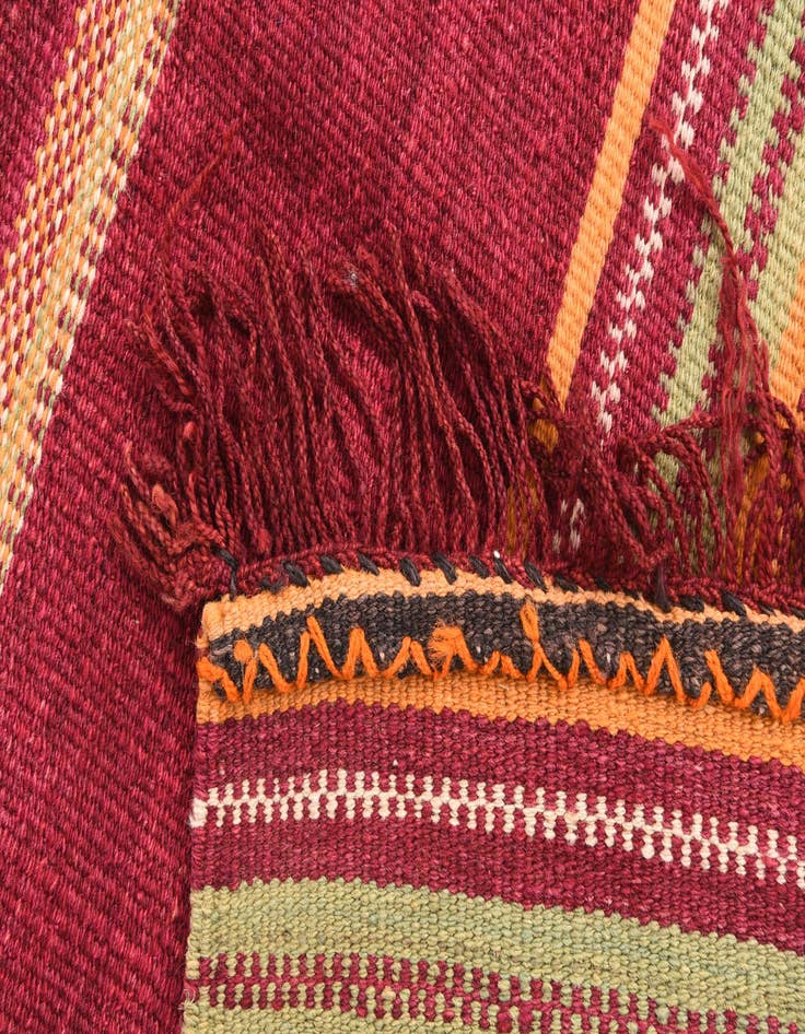 Detail image of  3' 7 x 4'  Hand Woven Kilim Afghan Wool Square Rug
