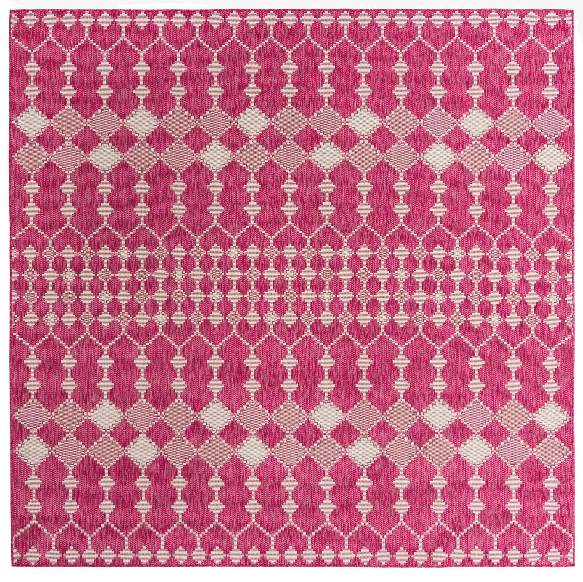  10' x 10'  Washable Lattice Indoor / Outdoor Square Rug