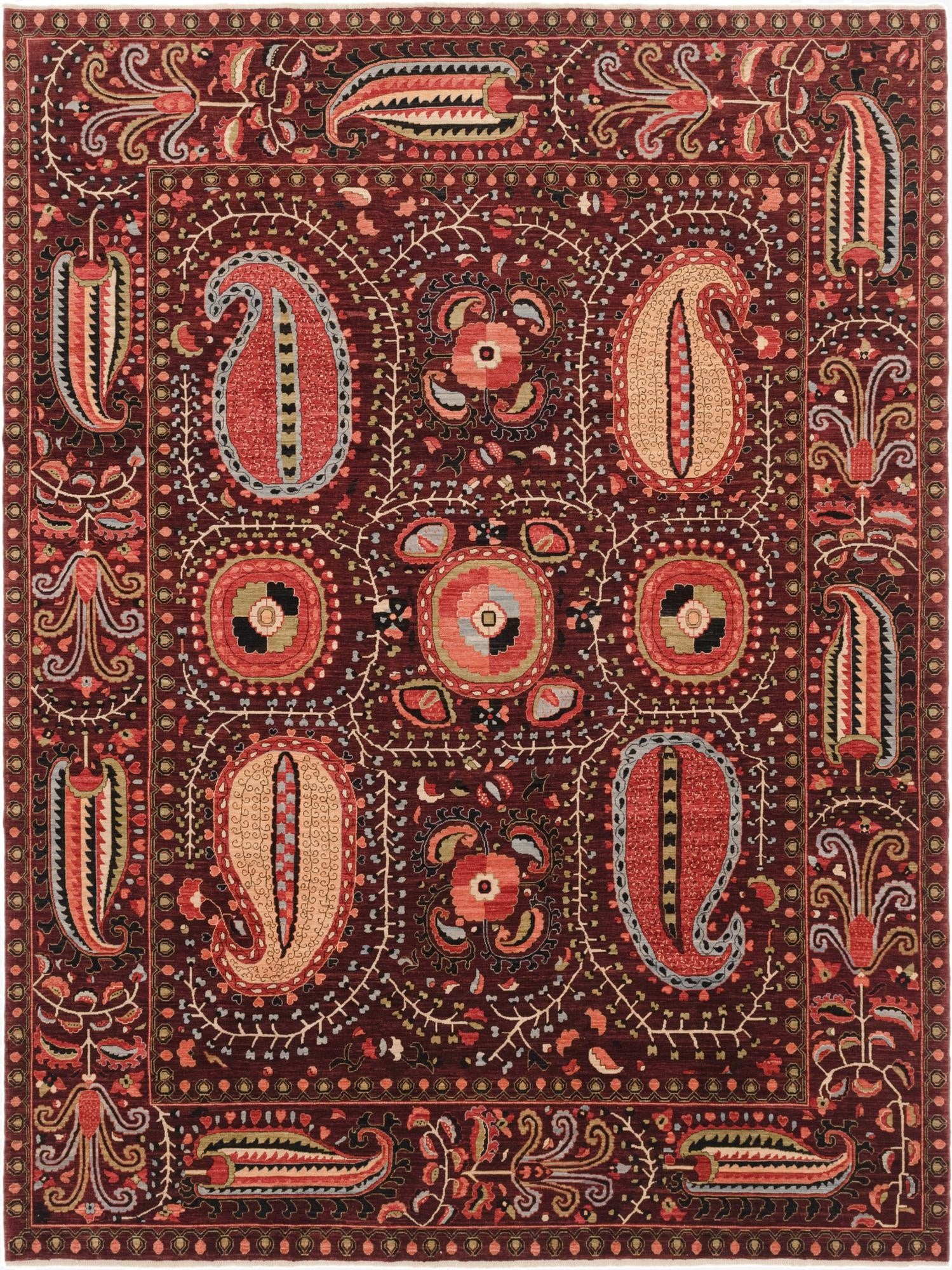  9' 1 x 12' 2  Hand Knotted Ariana Ziegler Oriental Rug