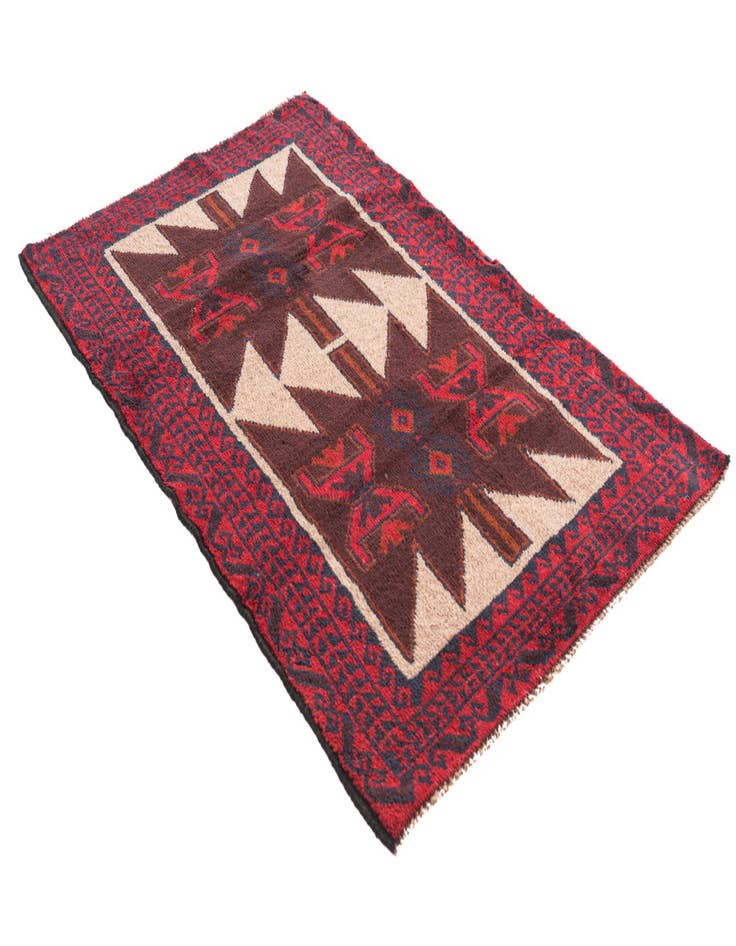 Detail image of  3' x 4' 8  Hand Knotted Balouch Persian Wool Rug